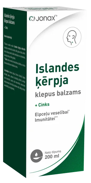 Jonax Islandes ķērpja, klepus balzams, 200 ml