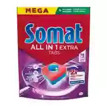 TABLETES TRAUKU MAZGĀJAMĀM MAŠĪNĀM SOMAT ALL IN 1 EXTRA 75GAB.