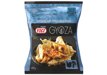 PELMEŅI GYOZA AR VISTU UN MELNĀM SĒNĒM VIČI 400G