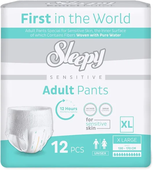 Sleepy Sensitive Adult XL biksītes, 12 gab.
