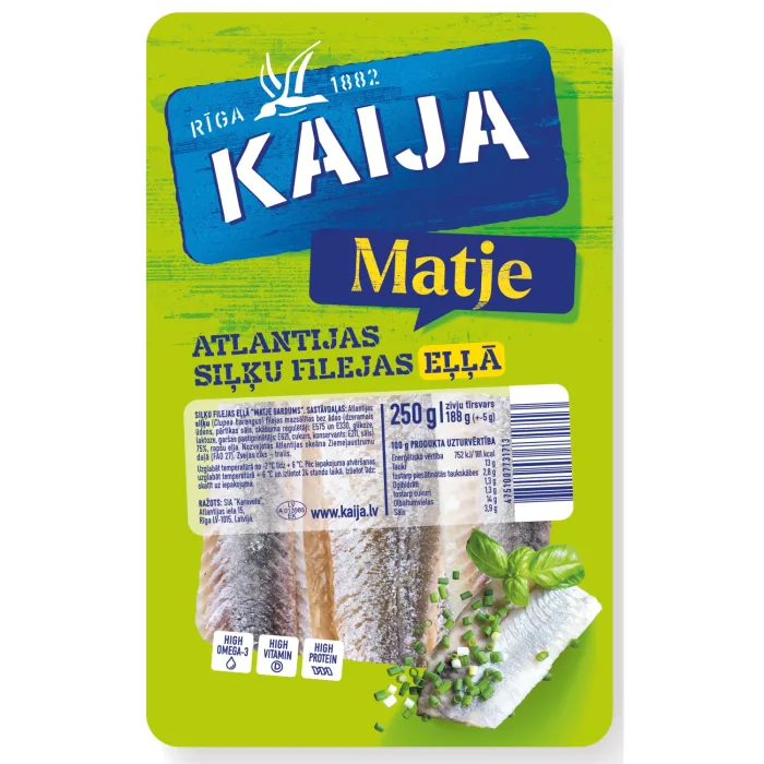SIĻĶES FILEJAS MATJE EĻĻĀ 250G/188G KAIJA