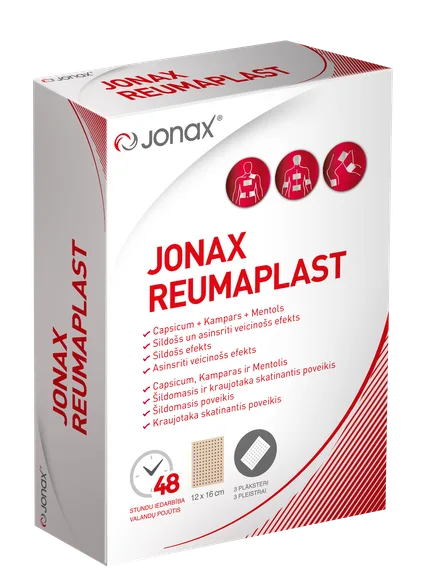 Jonax Reumaplast plāksteri, 3 gab.