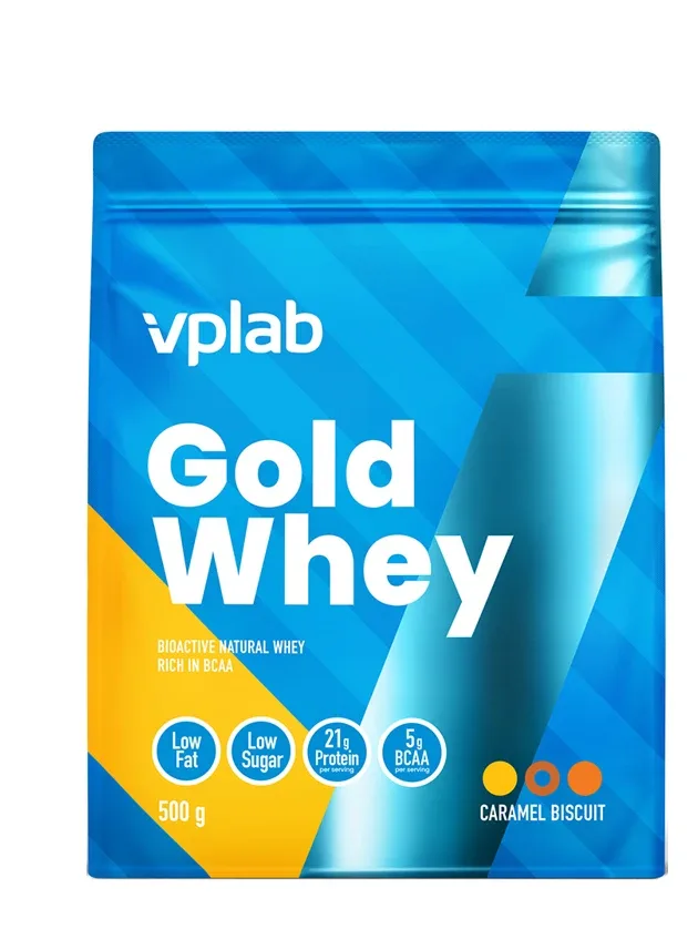 Vplab Gold Whey Caramel biscuit sūkalu olbaltumvielu pulveris, 500 g