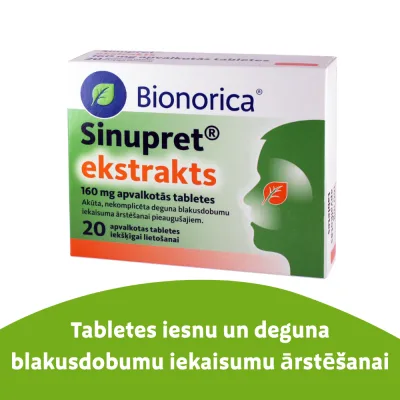 Sinupret Ekstrakts 160 mg apvalkotās tabletes N20