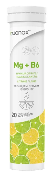 Jonax mg+B6 putojošās tabletes, 20 gab.