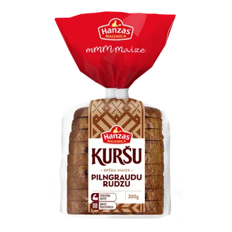 RUDZU MAIZE HANZAS MAIZNĪCA KURŠU FORMAS PILNGRAUDU 300G