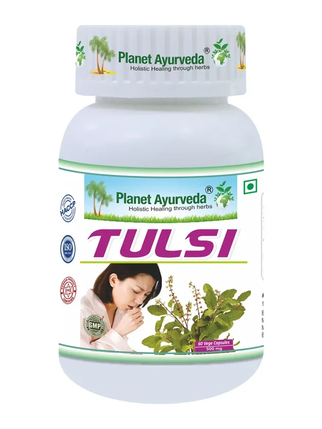 Planet Ayurveda® Tulsi Organic ar svēto baziliku, 60 kapsulas