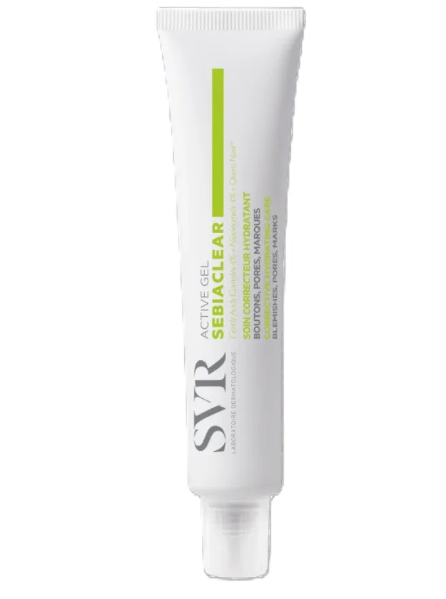 SVR Sebiaclear Active Gel mitrinošs koriģējošs līdzeklis ādai ar nepilnībām, 40 ml