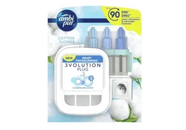 ELEKTRISKĀ GAISA ATSVAIDZINĀTĀJA KOMPEKTS AMBI PUR 3VOL COTTON 20ML