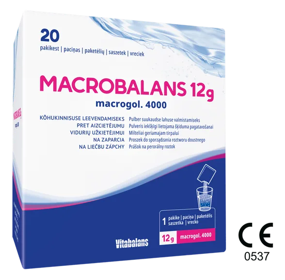 Macrobalans 12 g pulveris iekšķīgi lietojama šķīduma pagatavošanai, 20 gab.