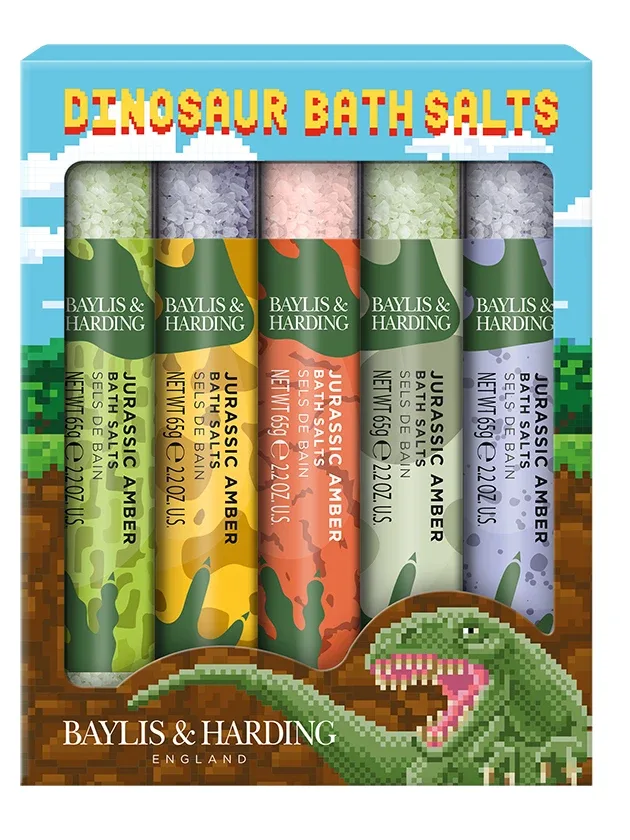 Baylis & Harding Dinosaur 5 test tube bath salts dāvanu komplekts
