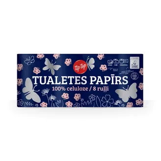 TUALETES PAPĪRS TIP TOP 3 KĀRTAS 8 RUĻĻI