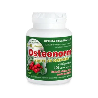 Osteonorm Forte 700 mg ar dzērveni tabletes N100
