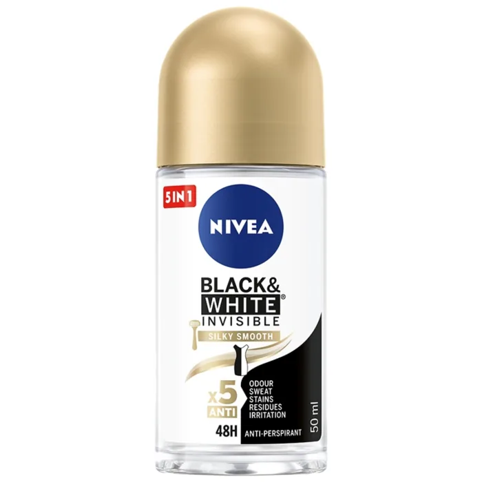DEZODORANTS NIVEA BLACK&WHITE SILKY SMOOTH RULLVEIDA 50ML