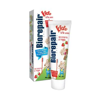 Biorepair Kids zobu pasta zemeņu 0-6 g. 50 ml