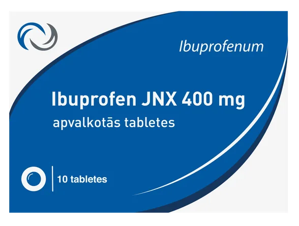 Ibuprofen JNX 400 mg apvalkotās tabletes, 10 gab.