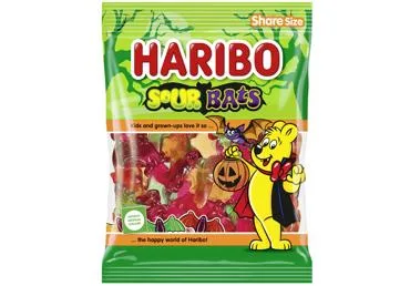 ŽELEJAS KONFEKTES SOUR BATS HARIBO 160G