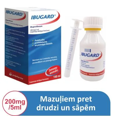 Ibugard 200 mg/5 ml suspensija iekšķīgai lietošanai 100 ml