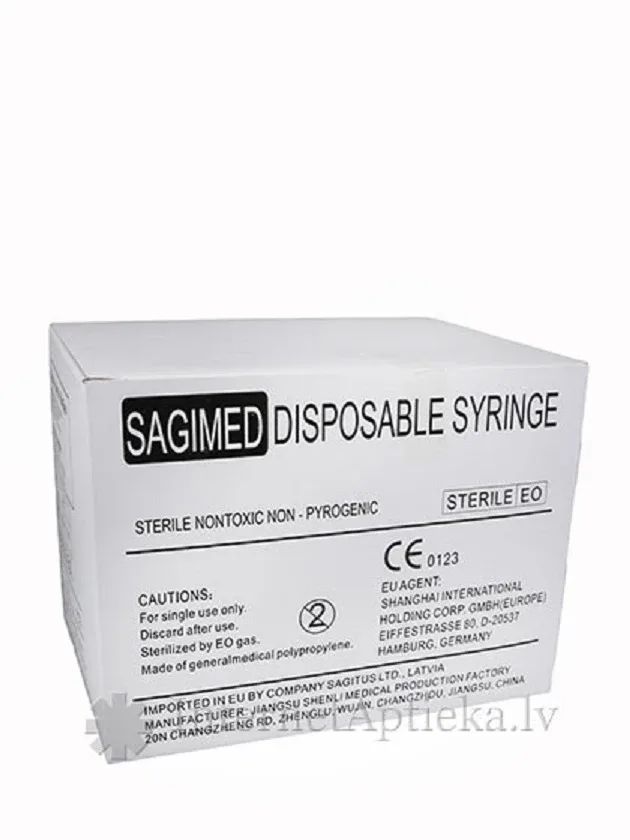 Šļirce 20 ml 3 daļīga 21 g ar adatu 0.8 x 38 mm, 50 GB