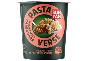 ĀTRI PAGATAVOJAMAS NŪDELES SUN YAN PASTA VERSE CARBONARA 55G