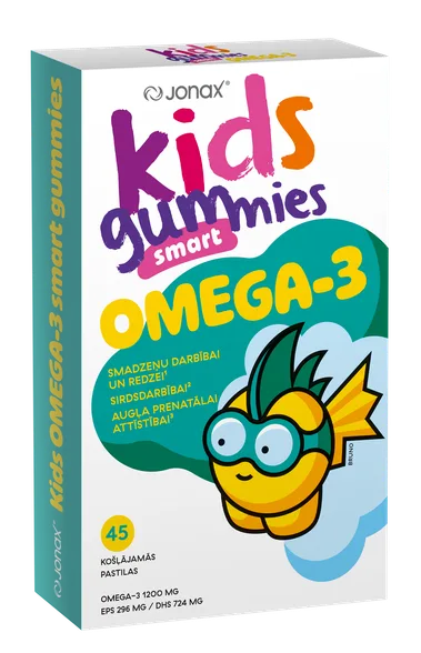 Jonax Kids Omega-3 smart gummies košļājamās pastilas, 45 gab.
