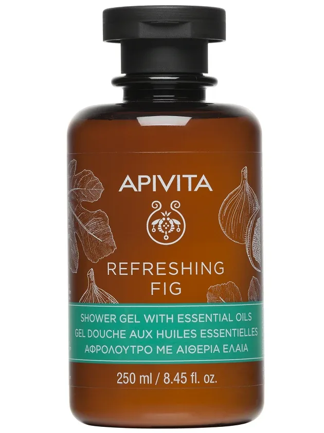 Apivita Refreshing Fig dušas gēls ar ēteriskajām eļļām un vīģēm, 250 ml