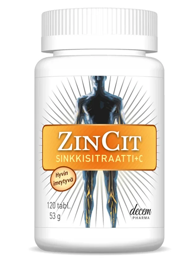 Zincit cinka citrāts + C vitamīns, 120 tabletes