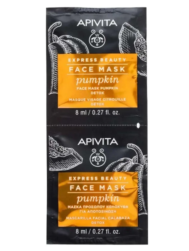 Apivita Express sejas maska ar ķirbi, 2 x 8 ml