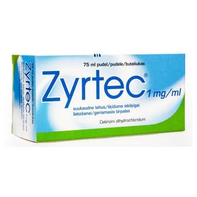 Zyrtec 1 mg/ml šķīdums iekšķīgai lietošanai 75 ml