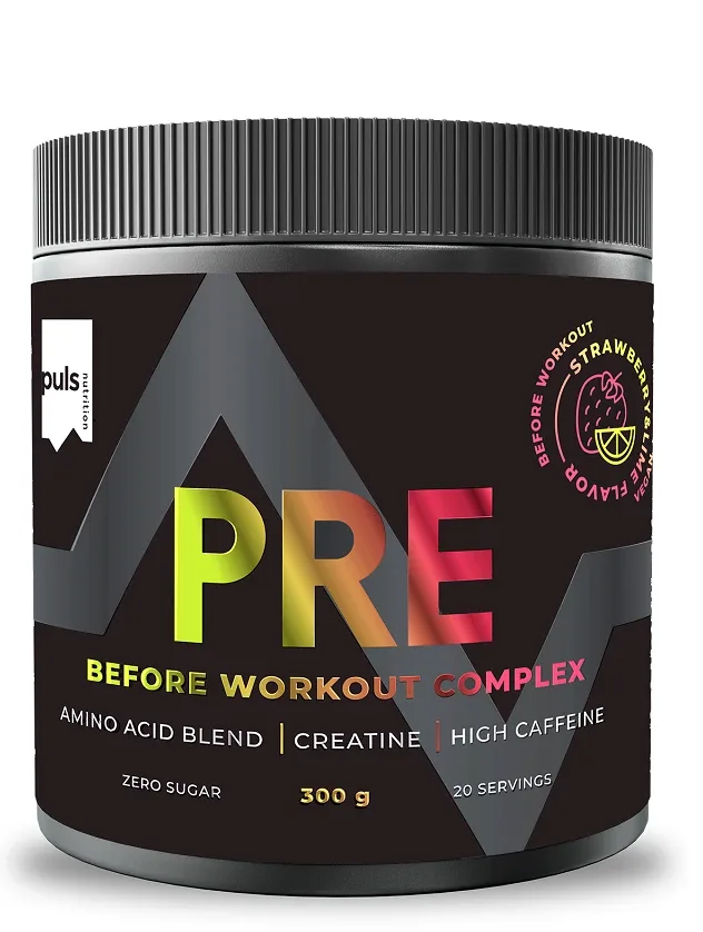 Puls Nutrition Pre Workout Strawberry lime pulveris, 300 g