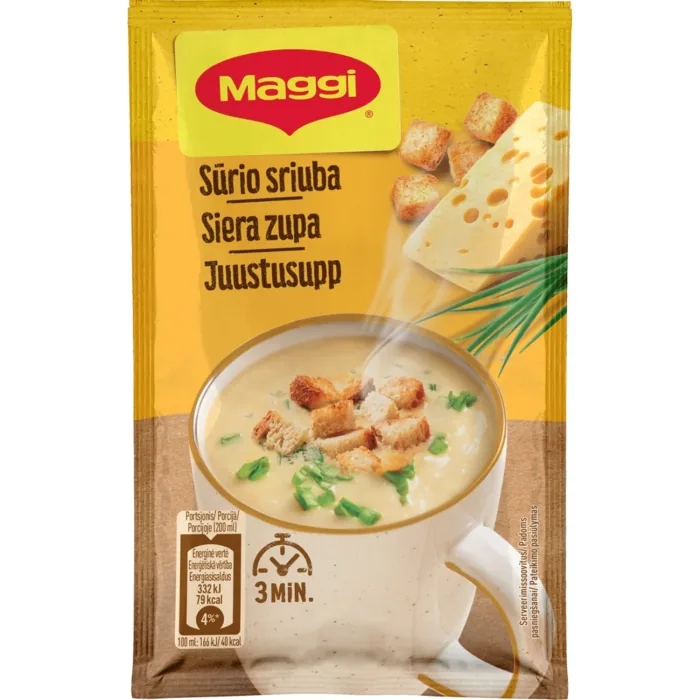 SAUSĀ ZUPA MAGGI SIERA AR GRAUZDIŅIEM ĀTRI PAGATAVOJAMĀ 19G