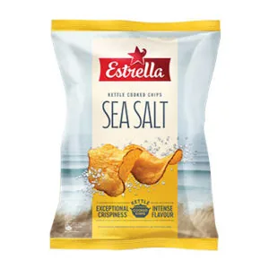 ČIPSI ESTRELLA KETTLE AR JŪRAS SĀLI 30G