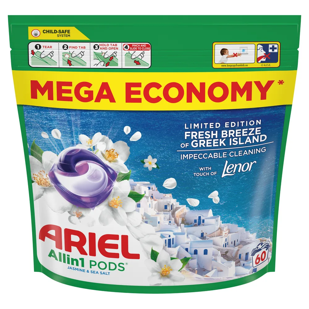 ARIEL FRESH BREEZE VEĻAS MAZGĀŠANAS KAPSULAS, 60GAB.