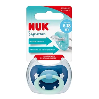 MĀNEKLĪTIS NUK SIGNATURE SILIKONA 6-18M 1GAB
