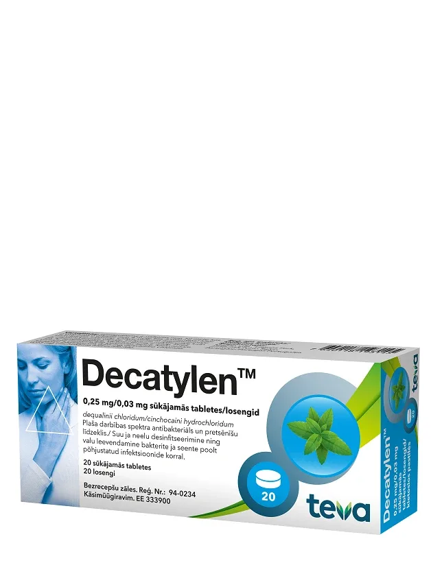 Decatylen, 20 sūkājamās tabletes