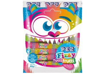 PASTILAS FIZZY PEZ TUTTI FRUTTI 60G
