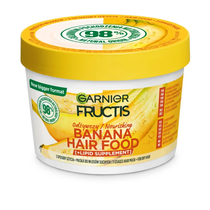 MASKA FRUCTIS HAIR FOOD BANANA SAUSIEM MATIEM 400ML