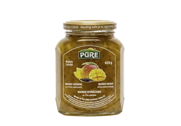 MANGO IEVĀRĪJUMS PŪRE AR ČIA SĒKLĀM 420G