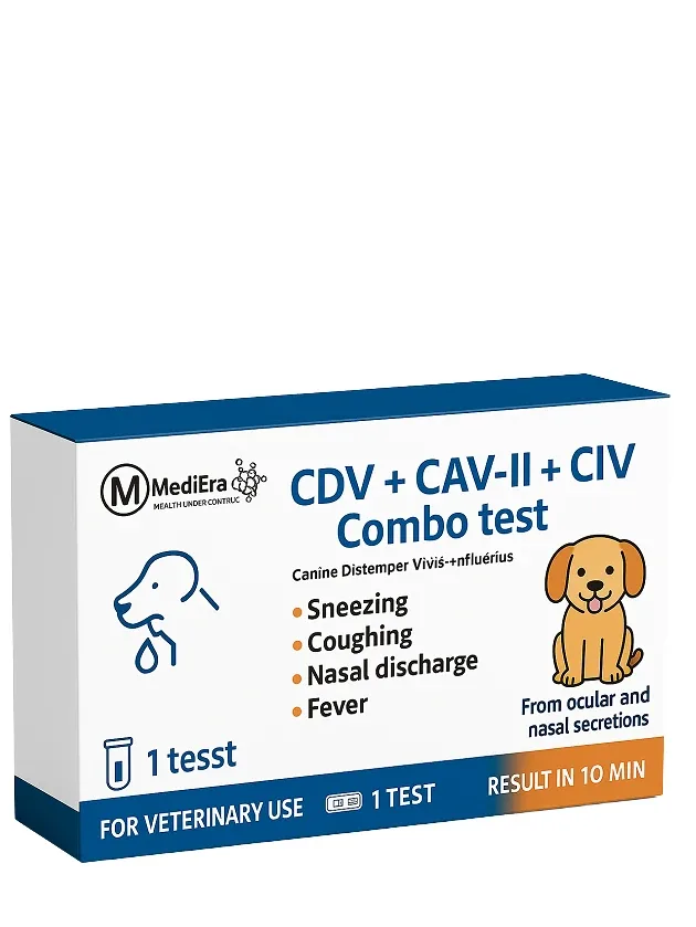 Mediera CDV + Cav-Ii + Civ antigēnu kombinētais eksprestests (izdalījumi)