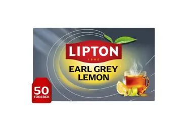 MELNĀ TĒJA LIPTON EARL GREY CITRONU 50X2G