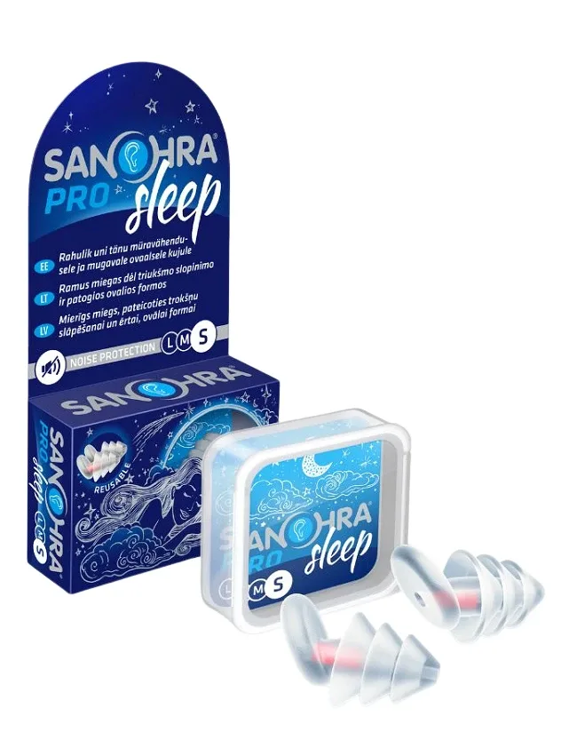 Sanohra Pro Sleep ausu aizbāžņi miegam izmērs S, 2 gb.