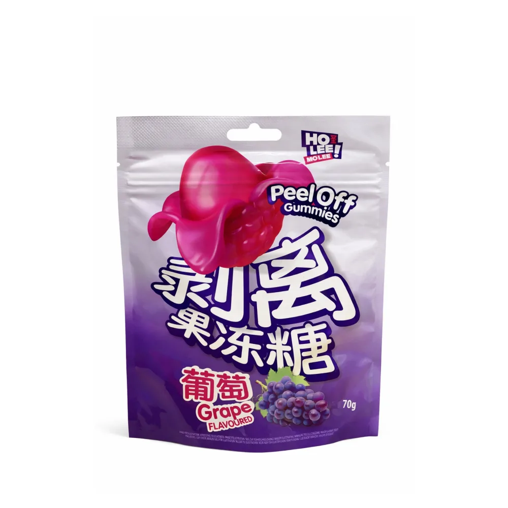 Желейные конфеты Ho Lee Peel Off Gummies со вкусом красного винограда, 70 г