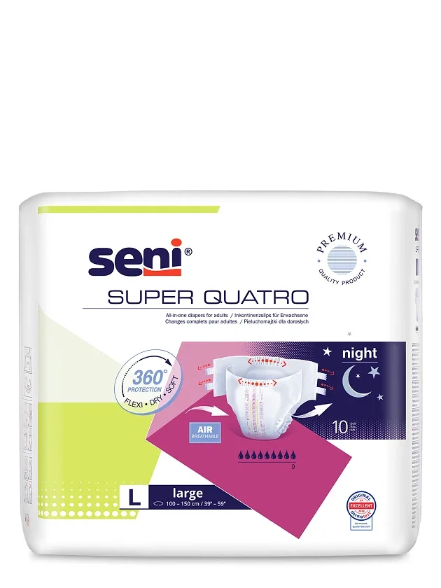 Трусы-подгузники ночные Seni Super Quatro, размер L, 10 шт.