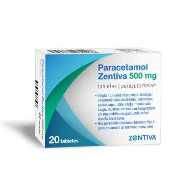 Paracetamol Zentiva 500 mg tabletes N20