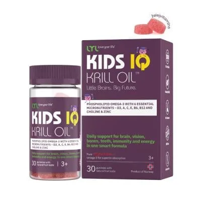 Lyl Kids Iq Krill oil, košļājamas pastilas ar augļu garšu, N30