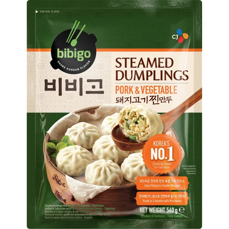 PELMEŅI BIBIGO, AR CŪKGAĻU UN DĀRZEŅIEM, 560G