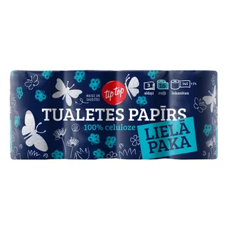 TUALETES PAPĪRS TIP TOP 3 KĀRTAS 16 RUĻĻI