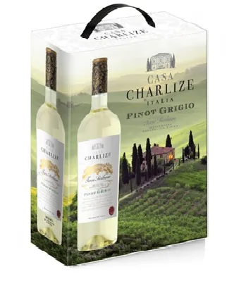 Baltvīns Casa Charlize Pinot Grigio Terre siciliane IGT, pussauss, 12%, 3 l