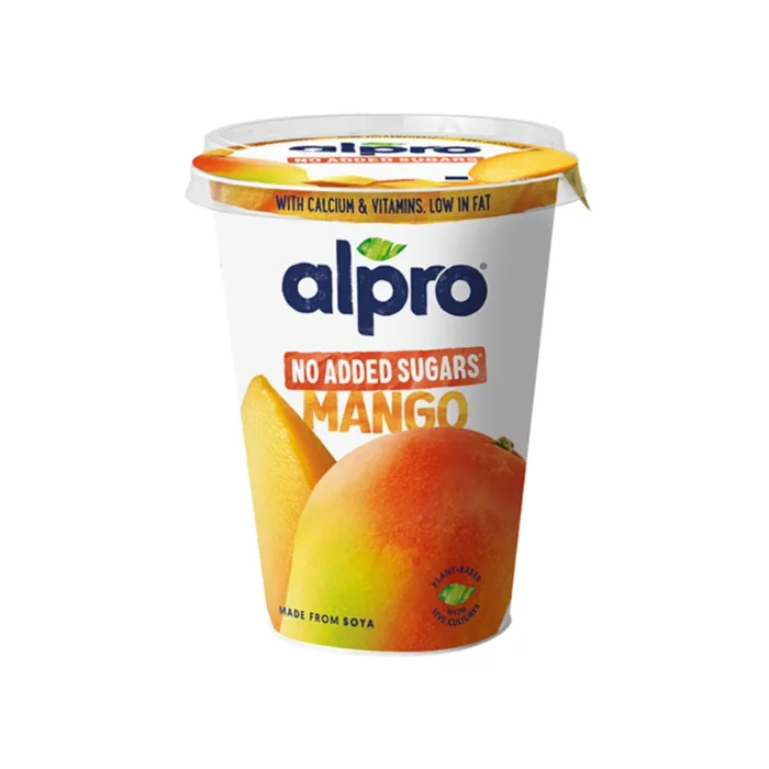 FERMENTĒTAS SOJAS PRODUKTS ALPRO AR MANGO GARŠU, BEZ PIEVIENOTA CUKURA 400G