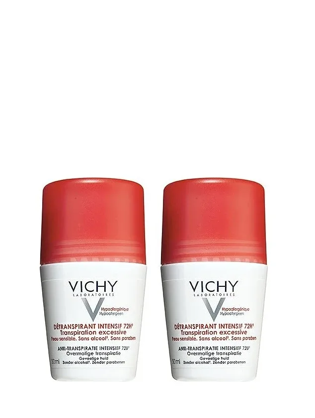 Vichy Anti-Perspirant Intensive 72H Excessive sweating intensīvs antiperspirants, 2 x 50 ml